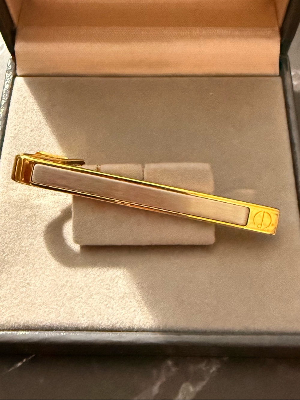 Gold and silver tone Men’s Tie Bar - Polished Metal Accent